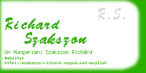 richard szakszon business card